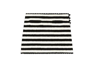 CELINE Striped Crochet Mini Skirt in Cotton "Black/Ecru"