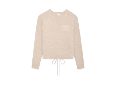 CELINE Triomphe Crew Neck Sweater In Wool and Cashmere "Oatmeal"