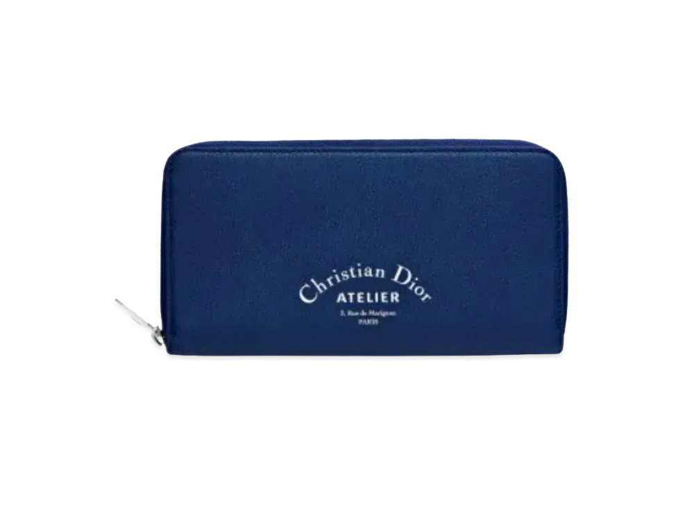Dior Grain Touch Calfskin Wallet "Blue"