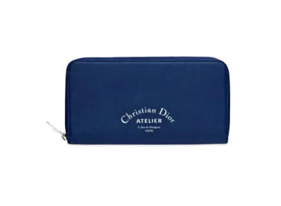 Dior Grain Touch Calfskin Wallet "Blue"