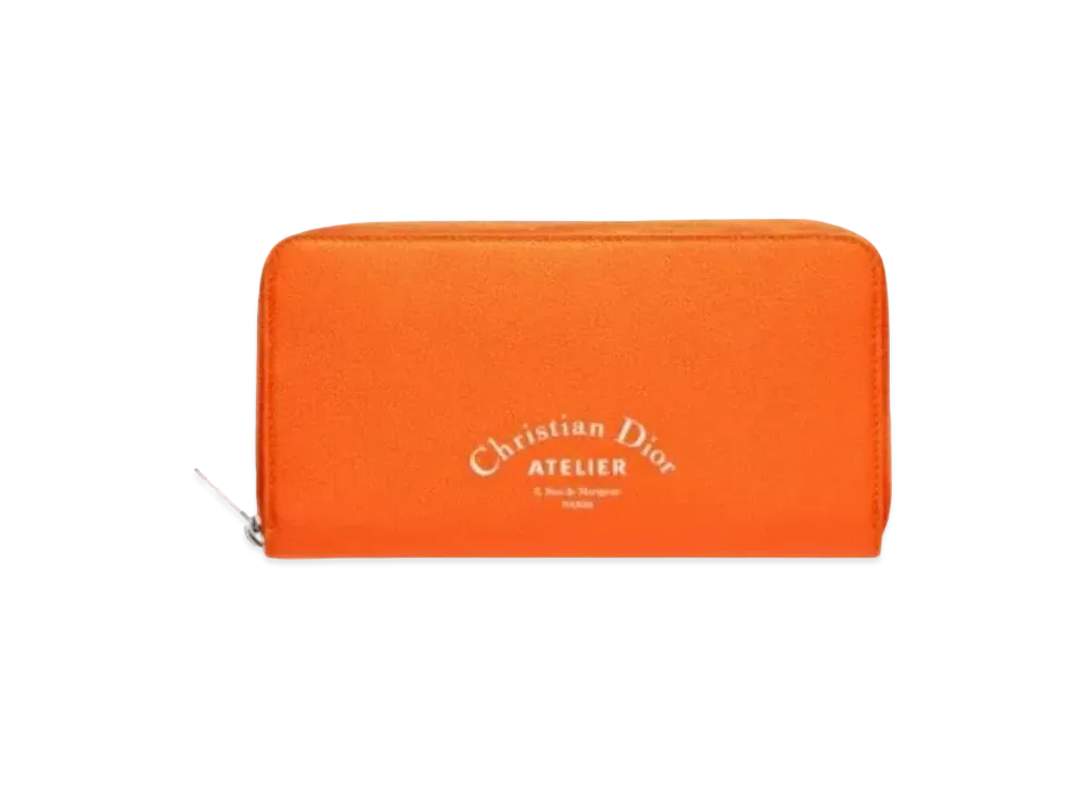 Dior Grain Calfskin Wallet "Orange"