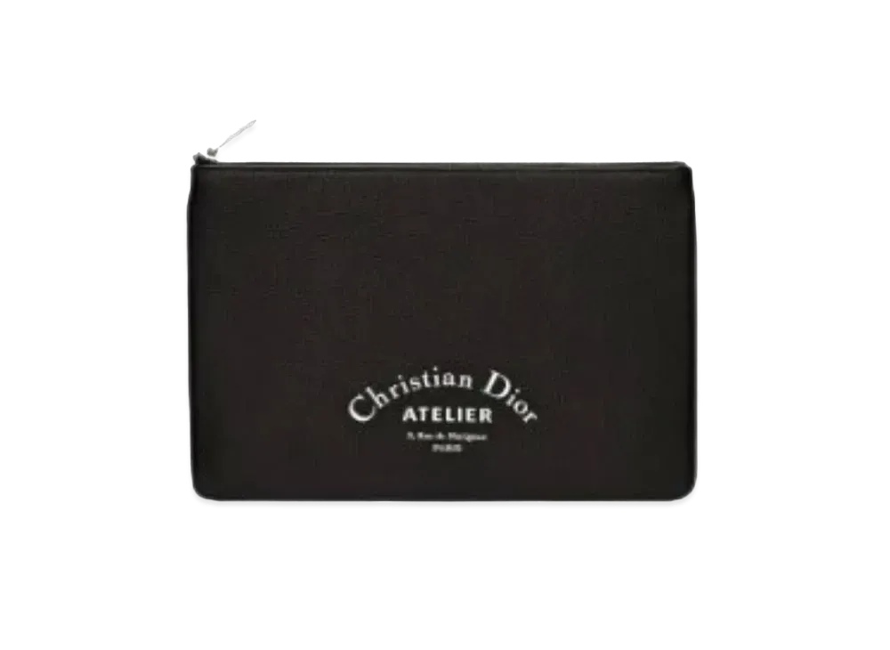Dior Grain Touch Calfskin Flat Wallet "Black"