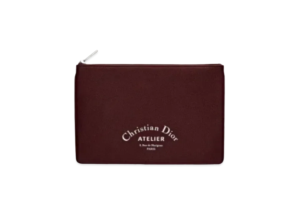 Dior Grain Calfskin Flat Wallet "Burgundy"