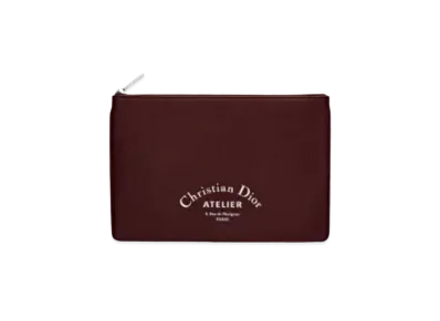 Dior Grain Calfskin Flat Wallet "Burgundy"