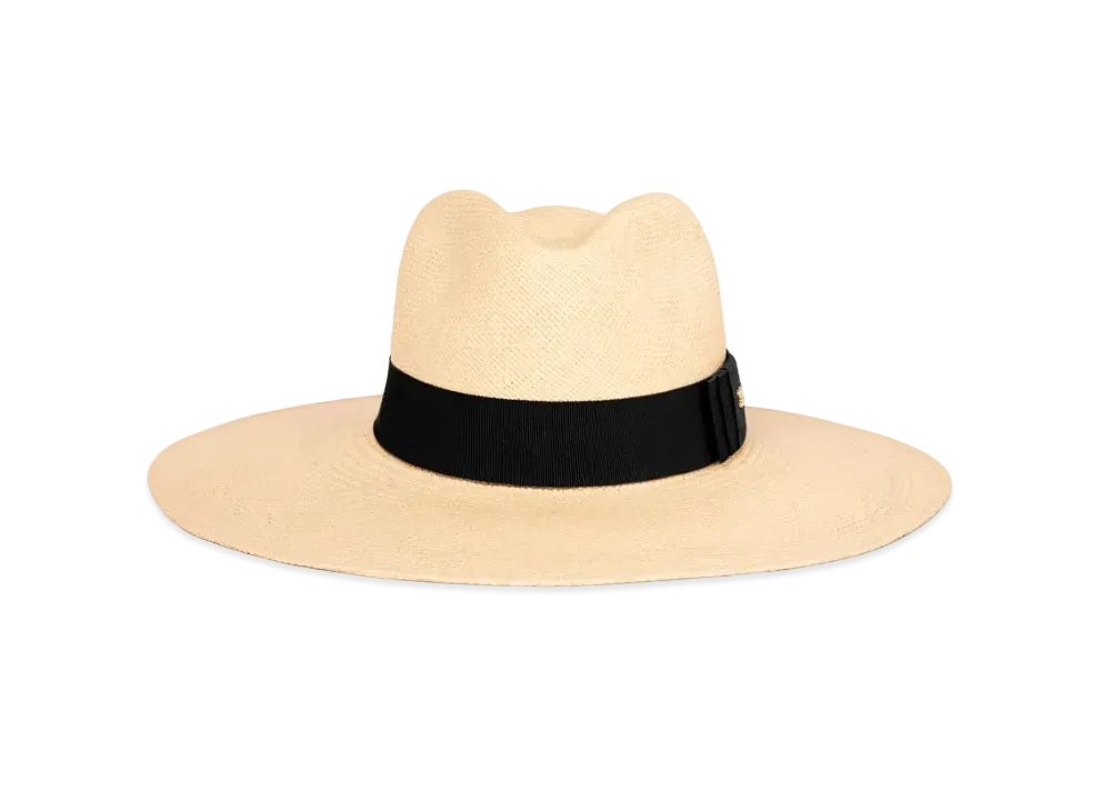 CELINE Triomphe Panama Hat in Straw "Natural/Black"