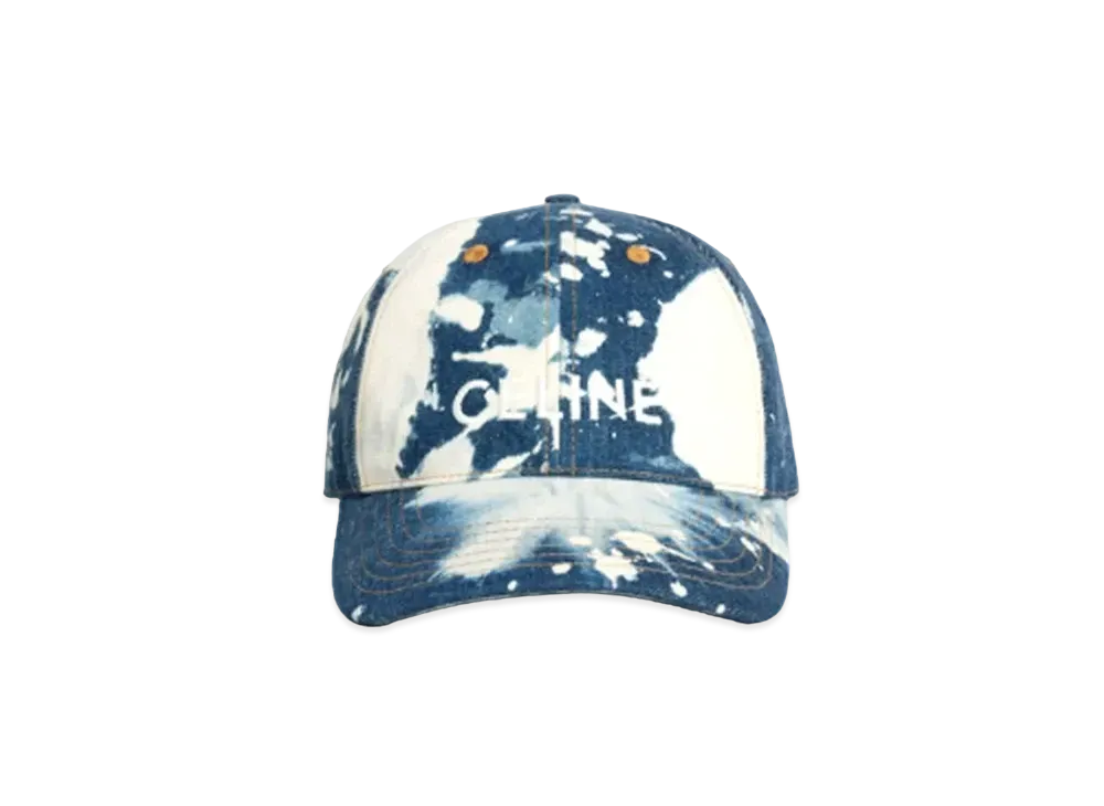 CELINE Baseball Cap In Cotton and Denim "Blue/White"