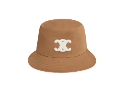 CELINE Triomphe Bucket Hat in Cotton "Toffee"