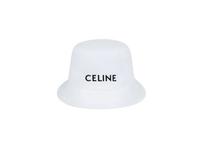 CELINE Bucket Hat in Cotton Embroidery "White"
