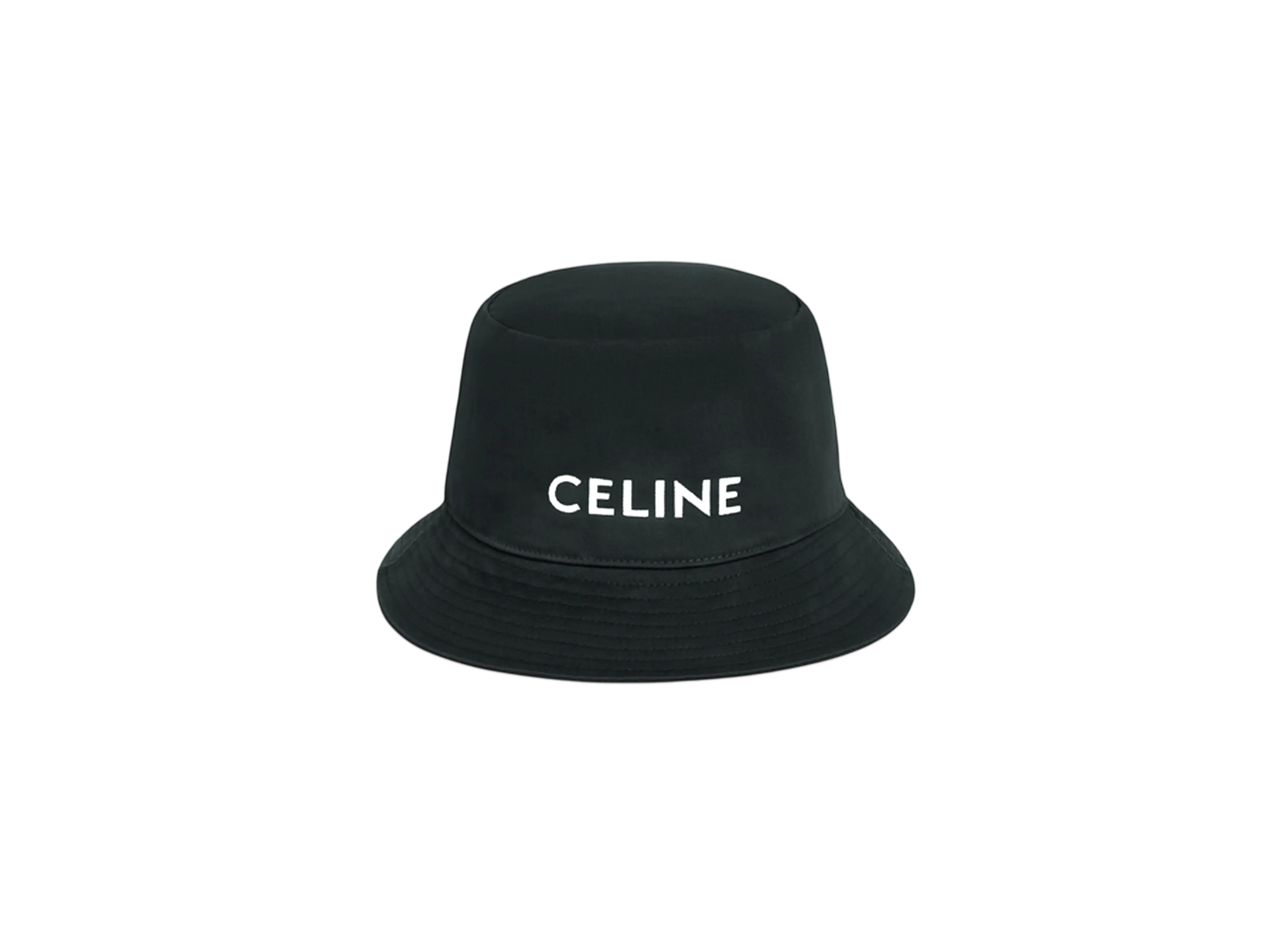 セリーヌ バケットハット コットン 刺繍ロゴ "ウルトラブラック" 2AUO4968P.38UB