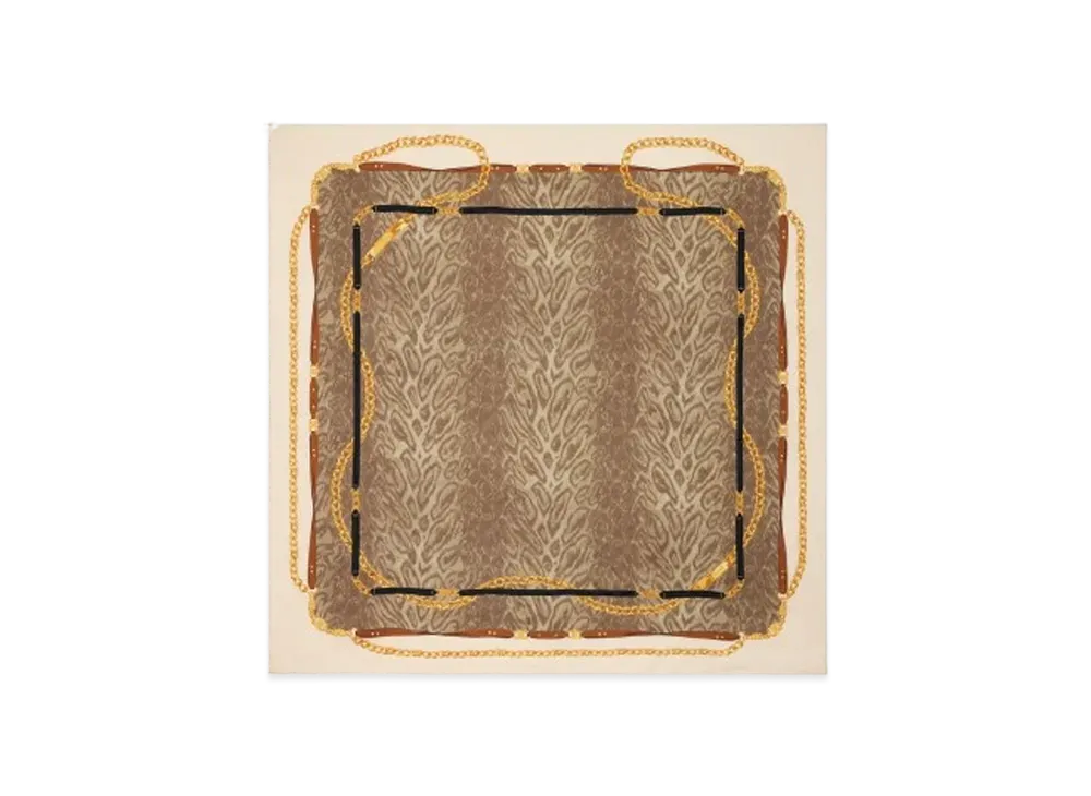 CELINE Square in Leopard Silk Twill "Cream/Leopard"