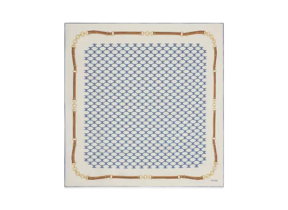 CELINE Bandana in Heritage Silk Twill "Denim"