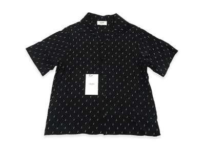 CELINE Music Note Hawaiian Rayon Shirt "Black"