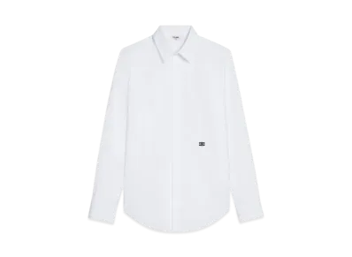 CELINE Men's Loose Shirt in Cotton Poplin "White"