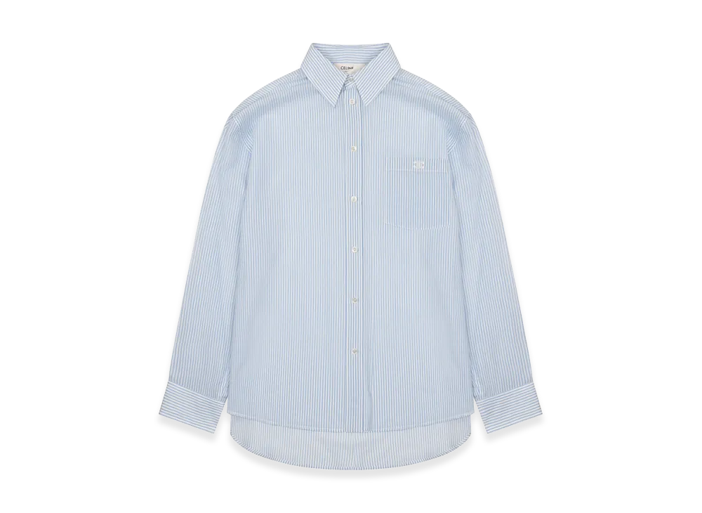 CELINE Women's Striped Shirt "Baby Blue"