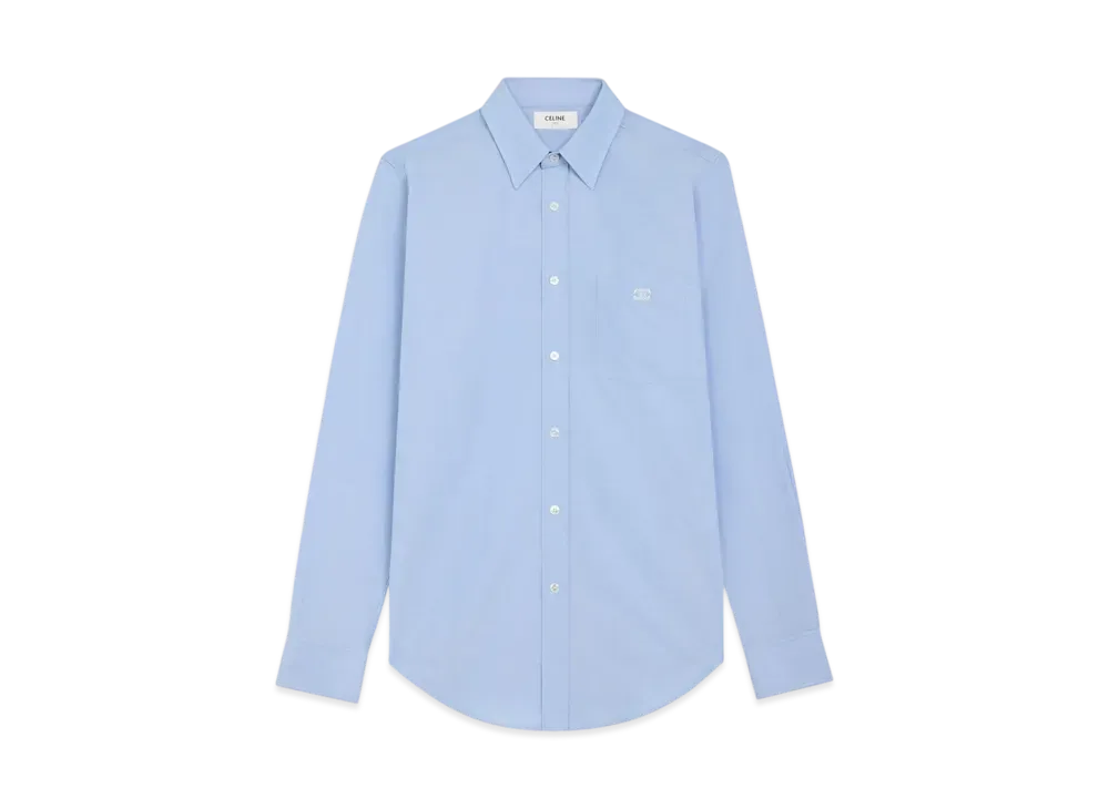 CELINE Men's Loose Shirt in Oxford Cotton "Chambray"