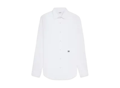CELINE Men's Loose Shirt in Cotton Poplin "White"