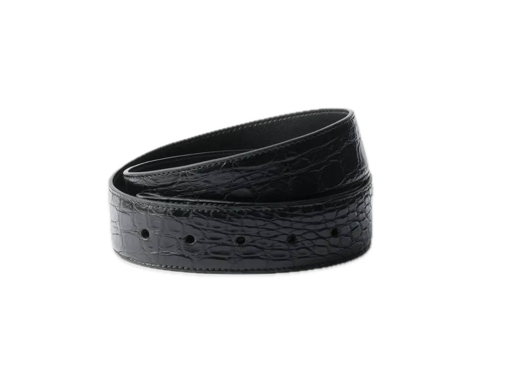 PRADA Crocodile Leather Belt Strap "Black"