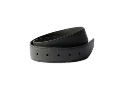 PRADA Saffiano Leather Belt Strap "Dark Gray"