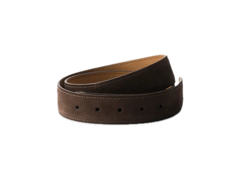 PRADA Suede Belt Strap "Dark Brown"