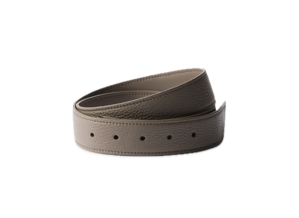 PRADA Leather Belt Strap "Gray Brown"