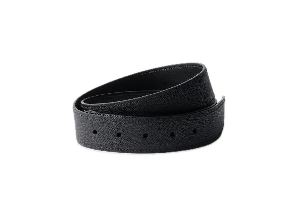 PRADA Saffiano Leather Belt Strap "Black"