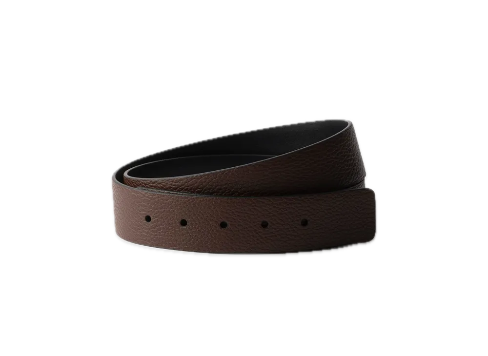 PRADA Leather Belt Strap "Copper Brown/Black"