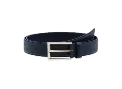 PRADA Ostrich Leather Belt "Navy"