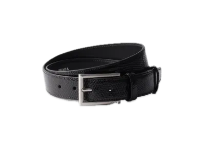 PRADA Lizard Leather Belt "Black"