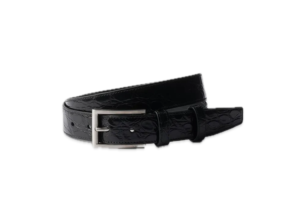 PRADA Crocodile Leather Belt "Black"
