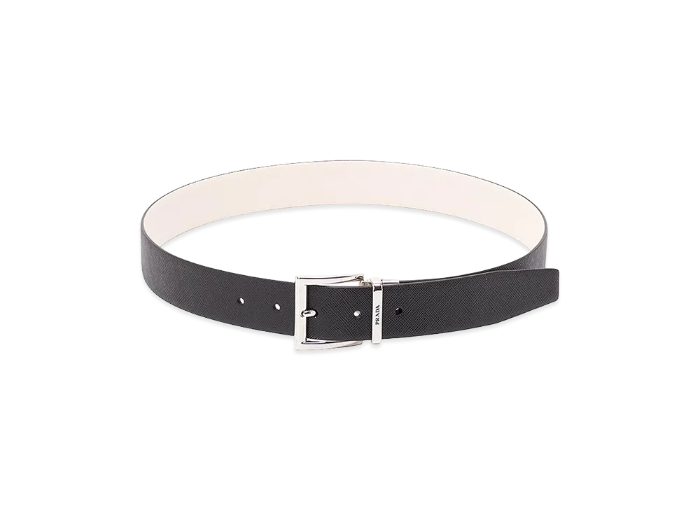 PRADA Saffiano Leather Reversible Belt "Black"
