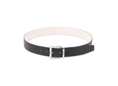 PRADA Saffiano Leather Reversible Belt "Black"