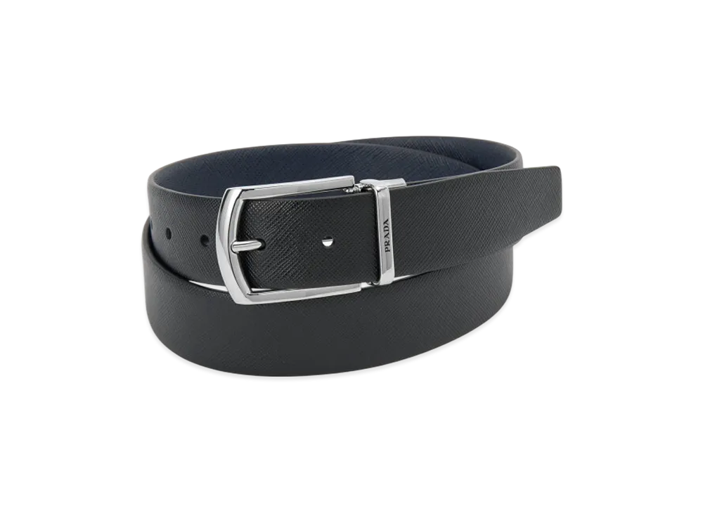 PRADA Mens Black Reversible Belt "Black"
