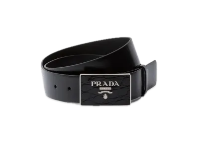 PRADA Saffiano Leather Belt "Black"