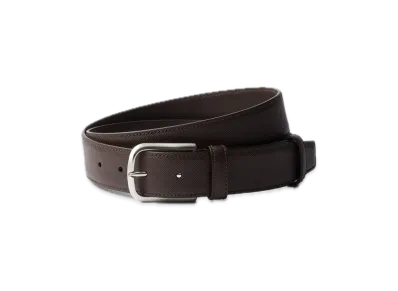 PRADA Saffiano Leather Belt "Dark Brown"