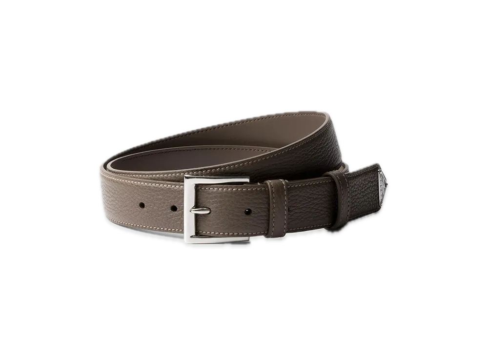 PRADA Leather Belt "Gray Brown"
