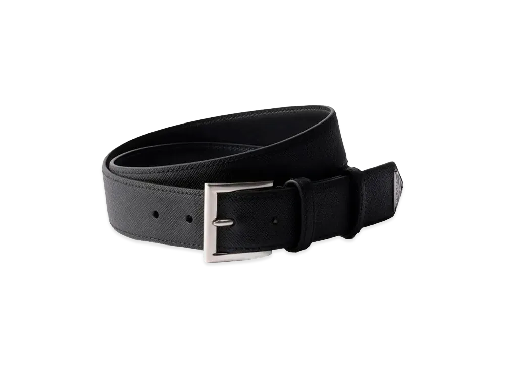 PRADA Saffiano Leather Belt "Black"