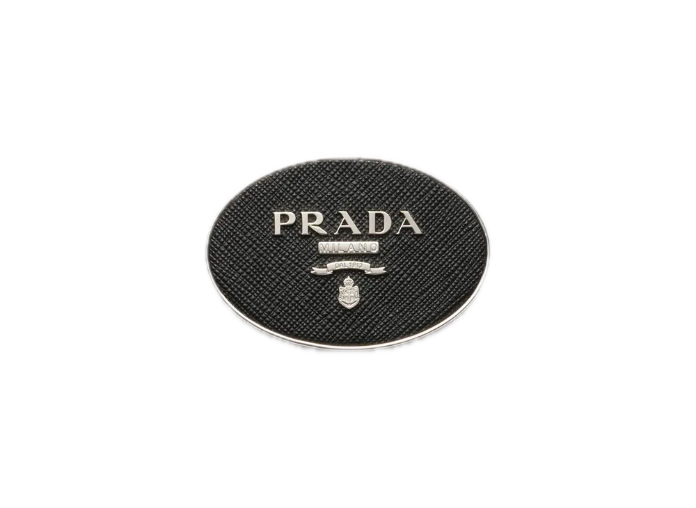 PRADA Saffiano Leather Belt Buckle "Black"