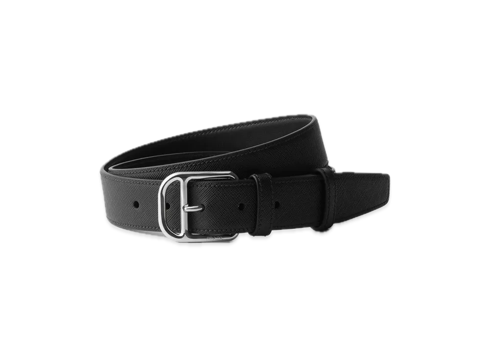 PRADA Saffiano Leather Belt "Black"