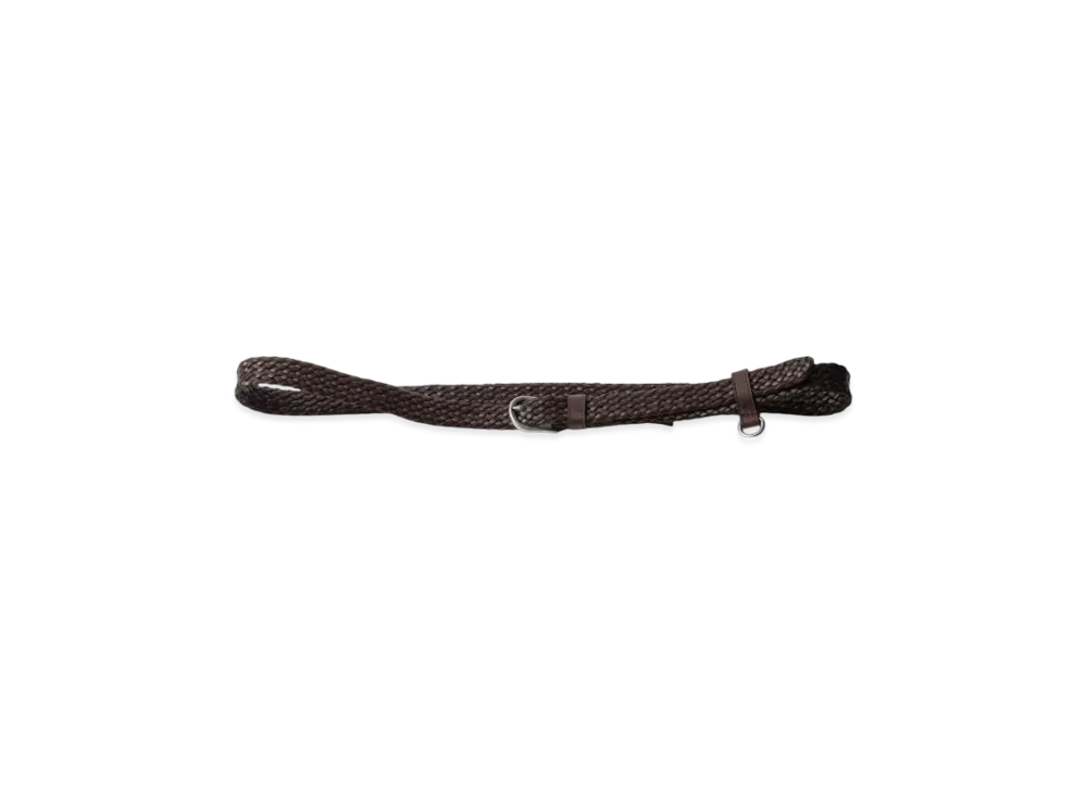 PRADA Narrow Braided Leather Belt "Dark Brown"
