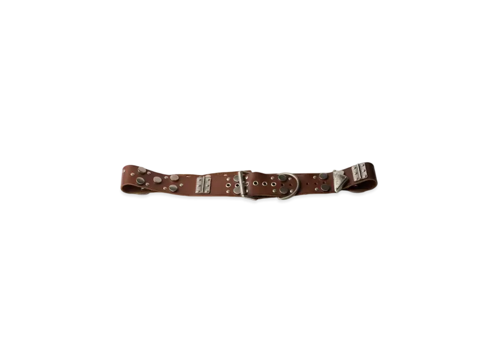 PRADA Studded Leather Belt "Brown"
