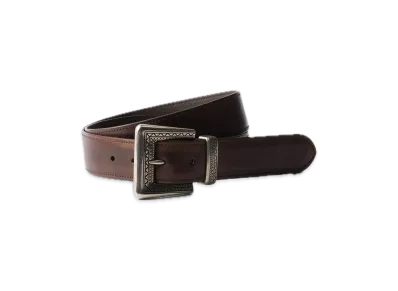 PRADA Antique Leather Belt "Dark Brown"