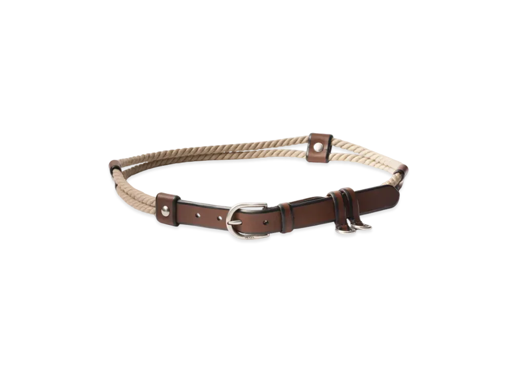 PRADA Leather and Cord Belt "Brown"
