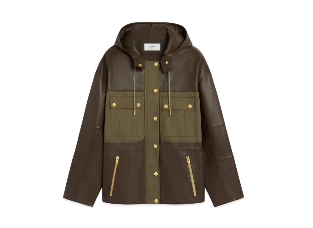 【CELINE】セリーヌ ラムスキンパーカー カーキ CELINE - セリーヌ CELINE パーカーの通販 by KOMEHYO ONLINE