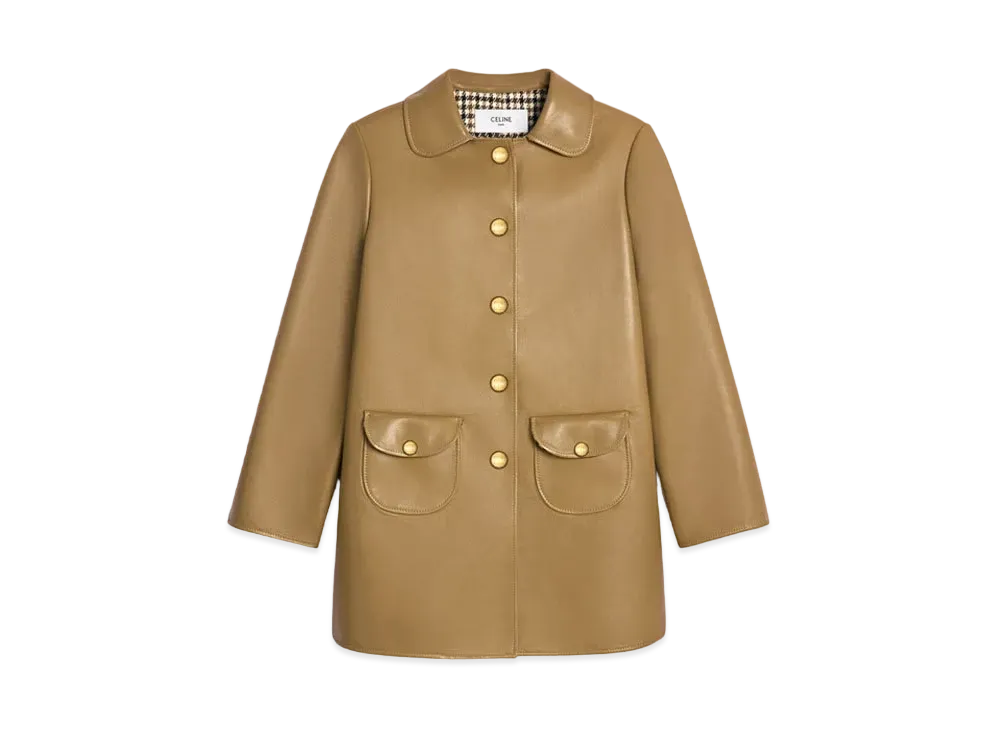 CELINE Babydoll Coat In Soft Lambskin "Officer"