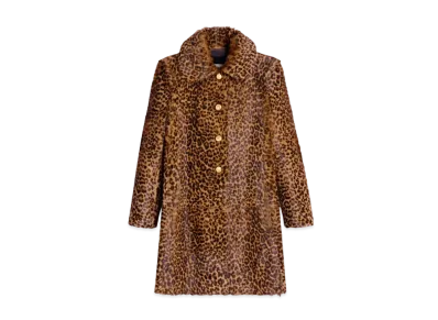 CELINE Babydoll Coat In Leopard Shearling "Leopard/Black"