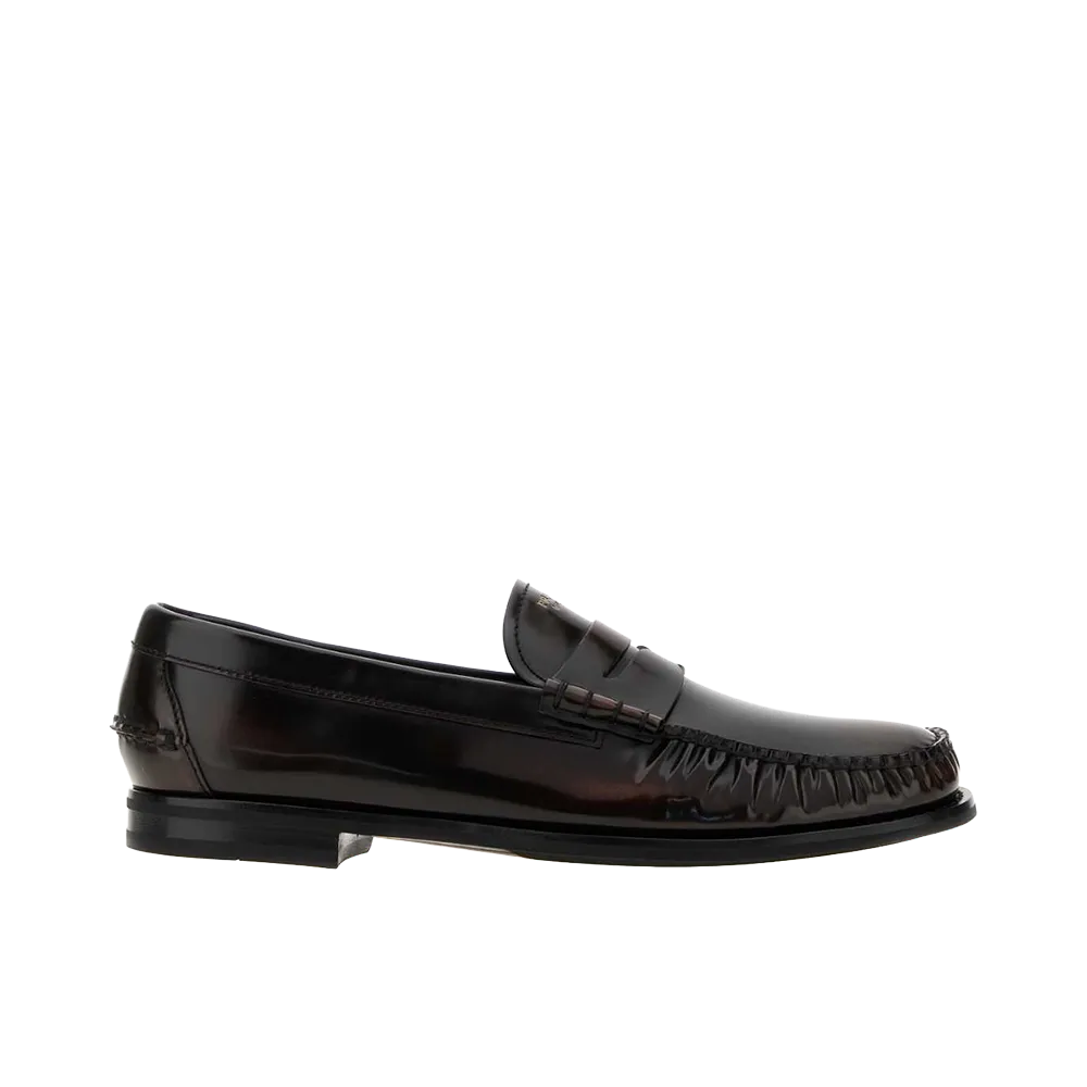 PRADA Leather Loafers "Dark Brown"