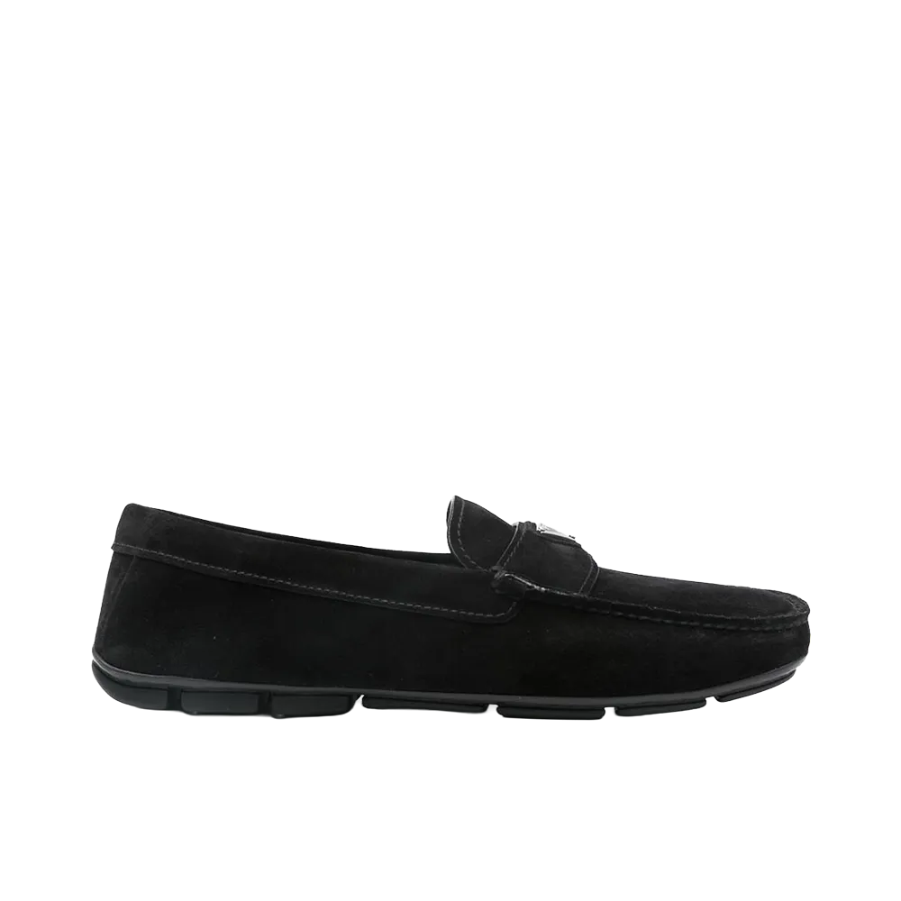PRADA Logo-Plaque Loafers "Black"