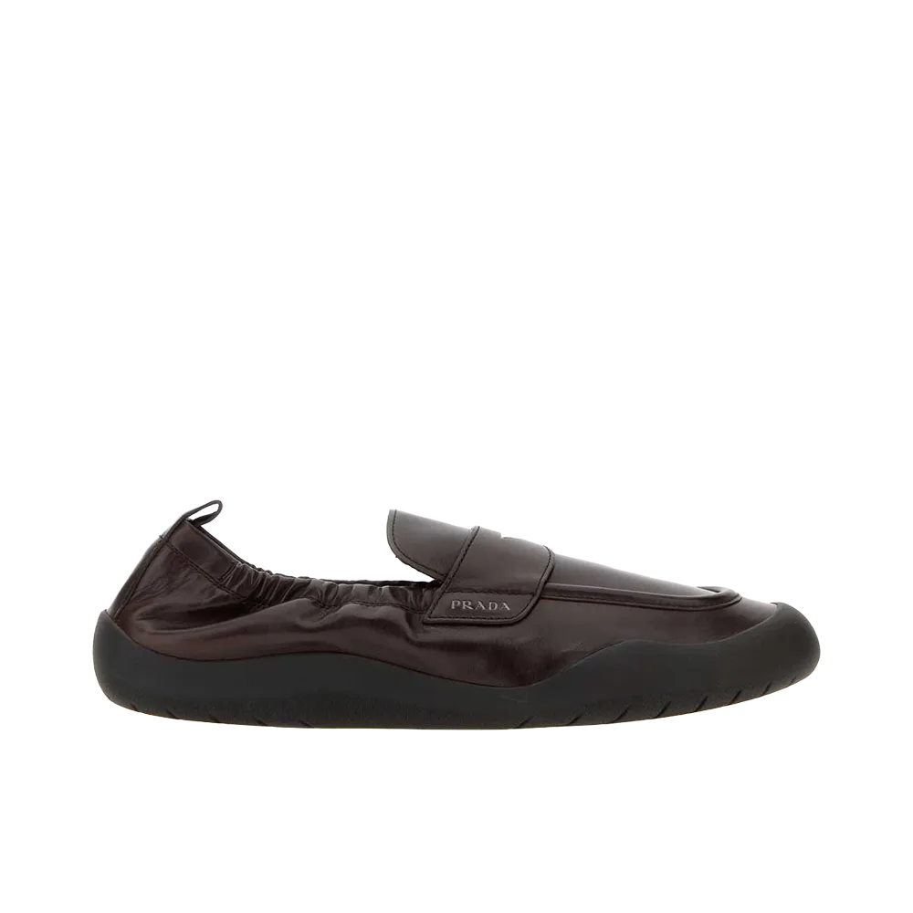 PRADA Leather Speedrock Loafers "Dark Brown"