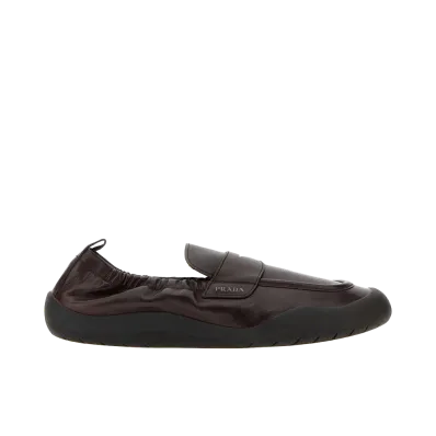 PRADA Leather Speedrock Loafers "Dark Brown"
