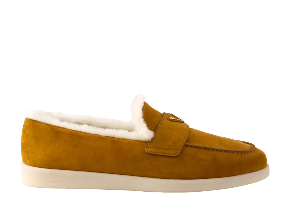 PRADA Men's Suede Loafers "Cognac"